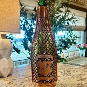 Beau Jolie Copper and Green Decorative Champagne Bottle/Vase